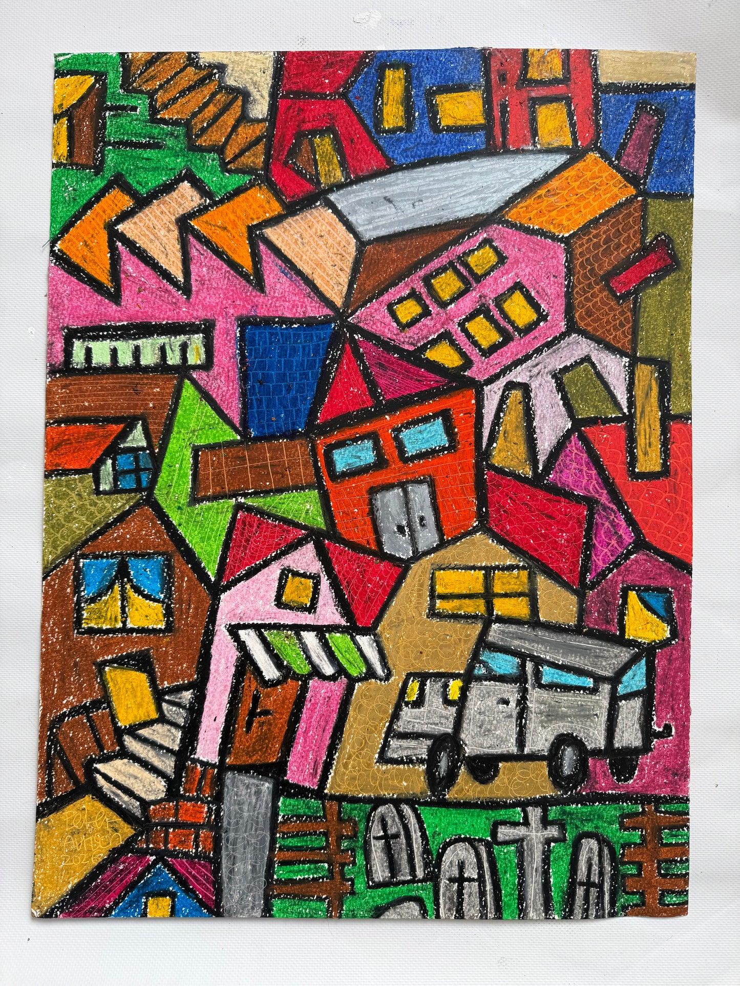 Kleinstadt / Original / 56 x 42 cm