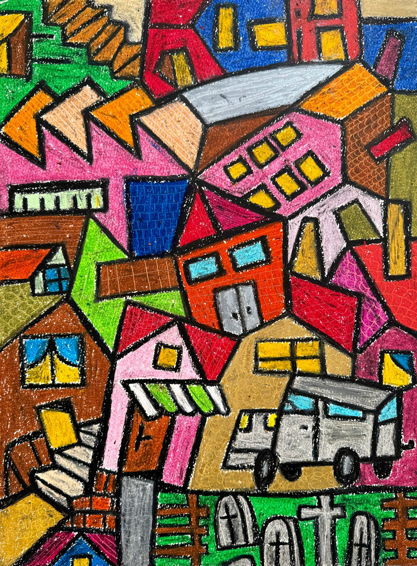 Kleinstadt / Original / 56 x 42 cm