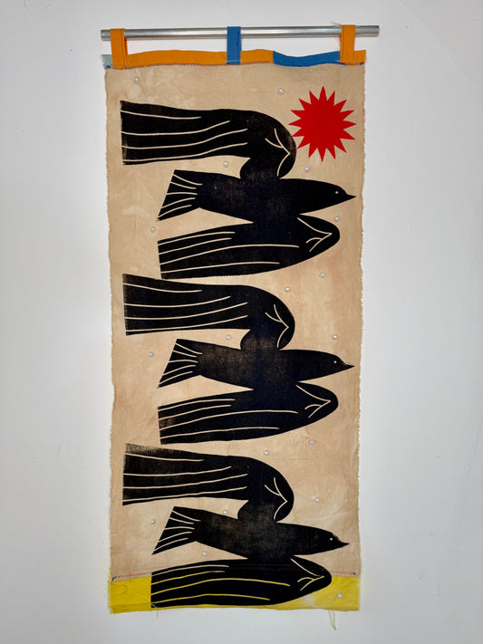 Drei Freunde 1 / Wandbehang / 43 x 100 cm