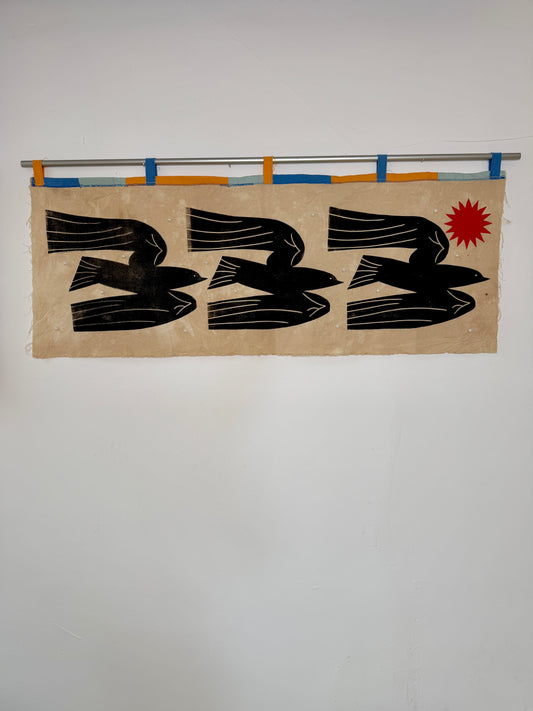Drei Freunde 2 / Wandbehang / 100 x 43 cm