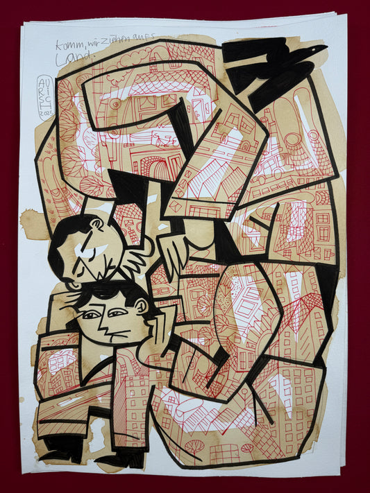 Komm Wir Ziehen Aufs Land / Original / 29,5 x 42 cm