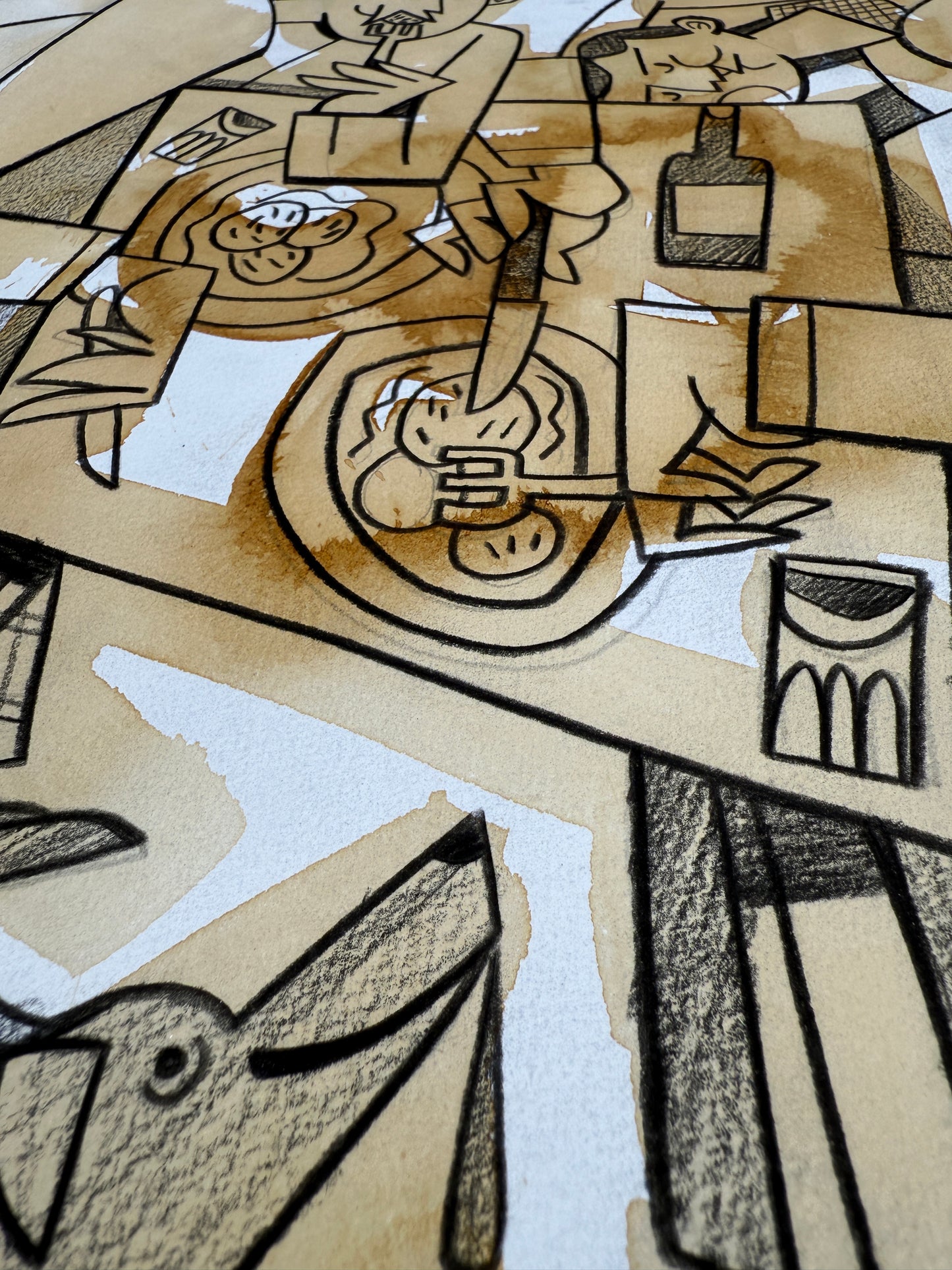 Der Hund Bekommt Nix Vom Tisch / Original / 29,5 x 42 cm